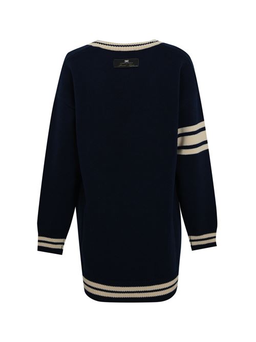 Abito in lana stile college navy/burro Elisabetta Franchi | AM24M47E2CL2